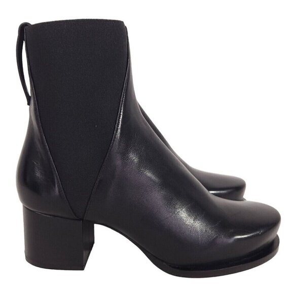 Jil Sander Leather Chelsea Boots 34 US 4 Black New - Picture 1 of 7